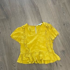 Mustard yellow flowy crop top